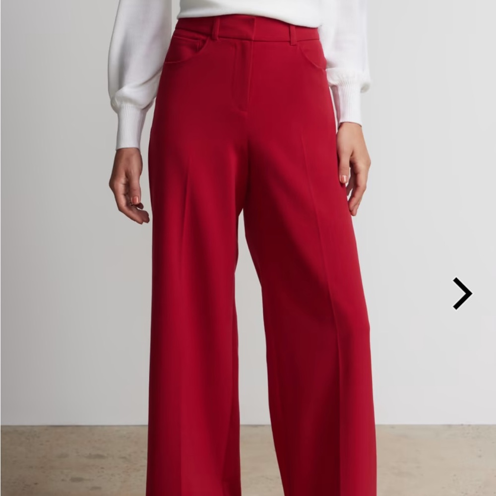New York & Company Wide Leg Pants in Red
